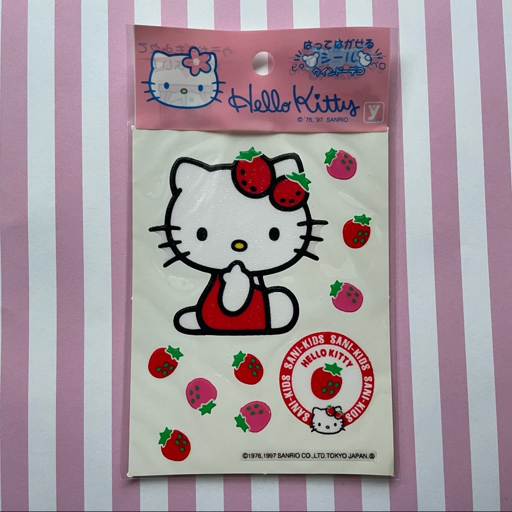 Vintage Strawberry Hello Kitty stickers 1997